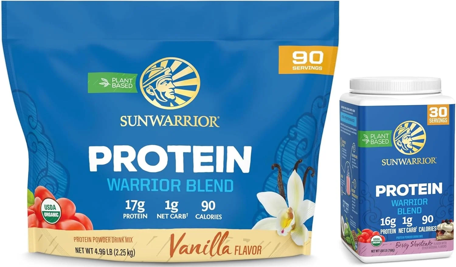 مجموعه پودر پروتئین گیاهی ارگانیک بری و وانیل سان واریر | بسته ویژه و مقرون به صرفه | پودر پروتئین ارگانیک وگان | بدون مواد پرکننده لبنیات، سویا و گلوتن (90 سروینگ وانیل، 30 سروینگ بری) مجموعه پودر پروتئین گیاهی ارگانیک بری و وانیل سان واریر | بسته ویژه و مقرون به صرفه | پودر پروتئین ارگانیک وگان | بدون مواد پرکننده لبنیات، سویا و گلوتن (90 سروینگ وانیل، 30 سروینگ بری)