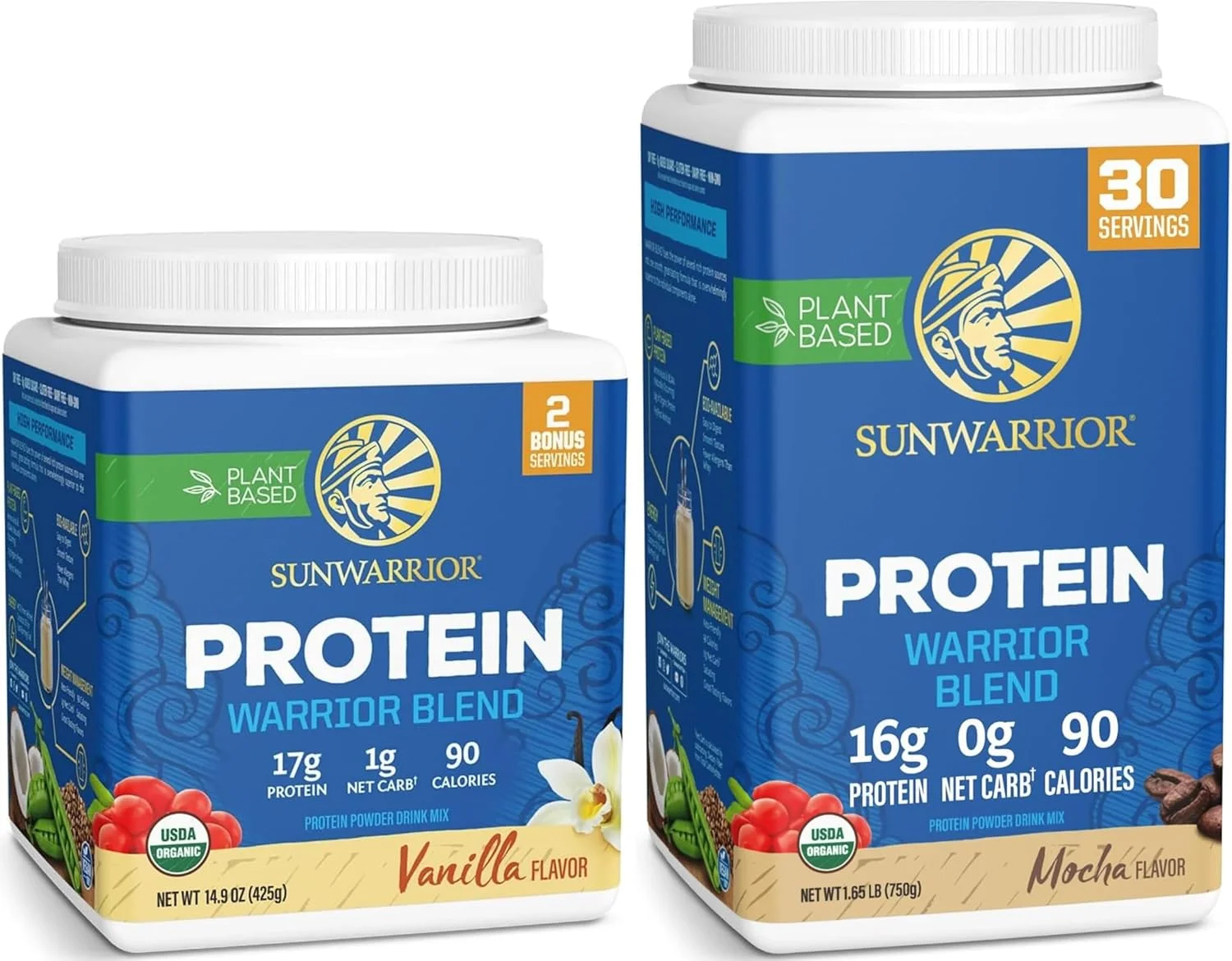 مجموعه پودر پروتئین گیاهی ارگانیک سان واریر با طعم موکا و وانیل | بسته ویژه و مقرون به صرفه | پودر پروتئین ارگانیک وگان | فاقد مواد پرکننده لبنیات، سویا و گلوتن و غیر تراریخته (17 سروینگ وانیل، 30 سروینگ موکا) مجموعه پودر پروتئین گیاهی ارگانیک سان واریر با طعم موکا و وانیل | بسته ویژه و مقرون به صرفه | پودر پروتئین ارگانیک وگان | فاقد مواد پرکننده لبنیات، سویا و گلوتن و غیر تراریخته (17 سروینگ وانیل، 30 سروینگ موکا)