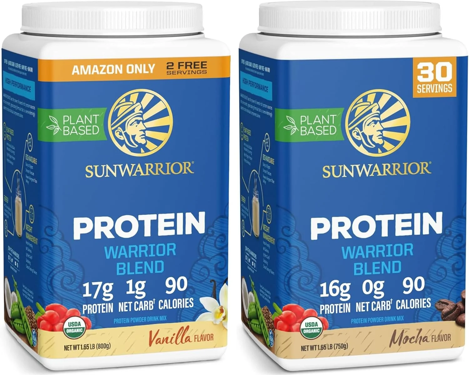 مجموعه پودر پروتئین گیاهی ارگانیک سان واریر با طعم موکا و وانیل | بسته ویژه و مقرون به صرفه | پودر پروتئین ارگانیک گیاهی | بدون مواد پرکننده لبنی، سویا، و گلوتن و غیر تراریخته (32 سروینگ وانیل، 30 سروینگ موکا) مجموعه پودر پروتئین گیاهی ارگانیک سان واریر با طعم موکا و وانیل | بسته ویژه و مقرون به صرفه | پودر پروتئین ارگانیک گیاهی | بدون مواد پرکننده لبنی، سویا، و گلوتن و غیر تراریخته (32 سروینگ وانیل، 30 سروینگ موکا)