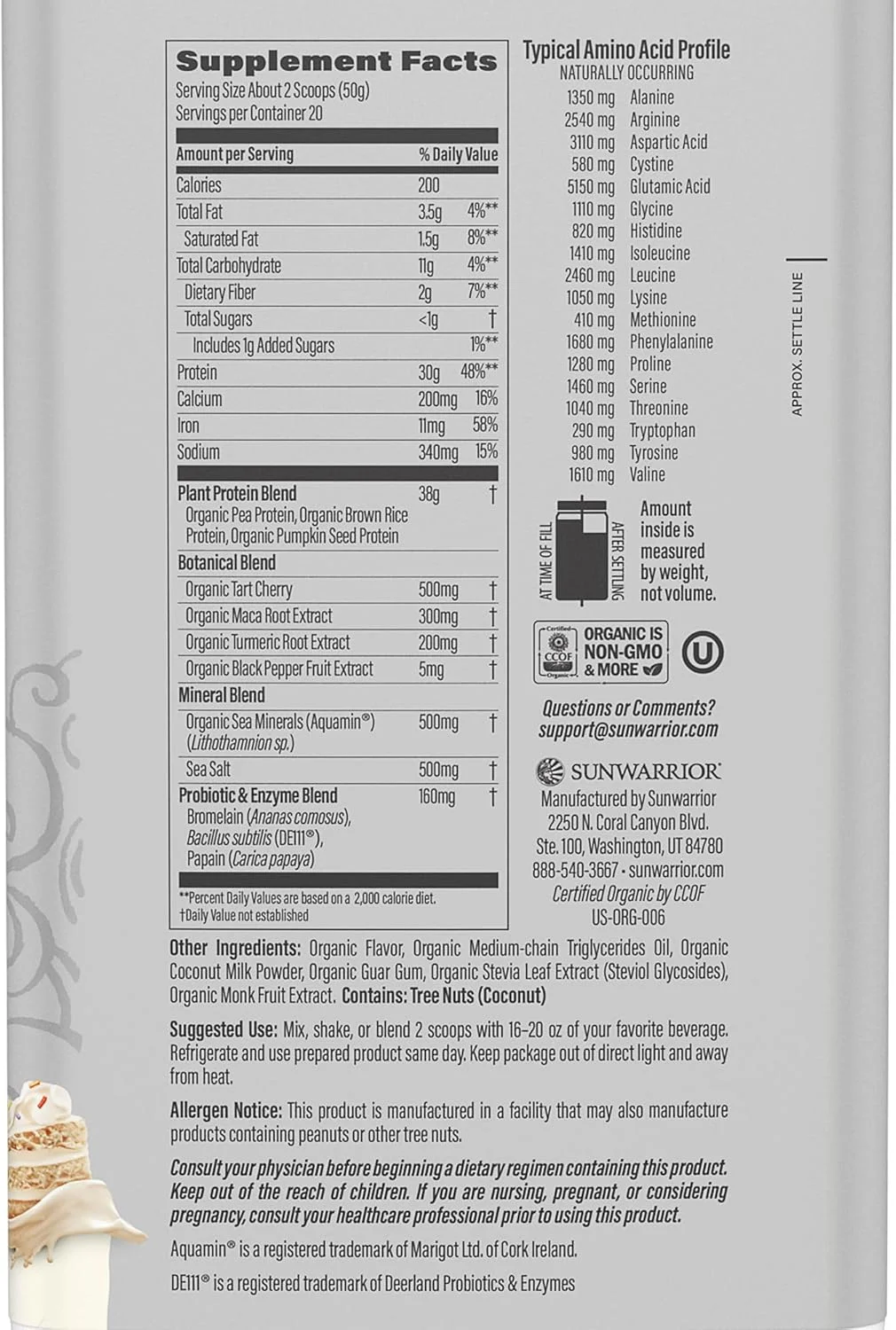 پودر پروتئین گیاهی سان واریر، دارای گواهی USDA ارگانیک | 20 سروینگ با طعم خمیر کیک و پودر کراتین مونوهیدرات | 60 سروینگ بدون طعم پودر پروتئین گیاهی سان واریر، دارای گواهی USDA ارگانیک | 20 سروینگ با طعم خمیر کیک و پودر کراتین مونوهیدرات | 60 سروینگ بدون طعم