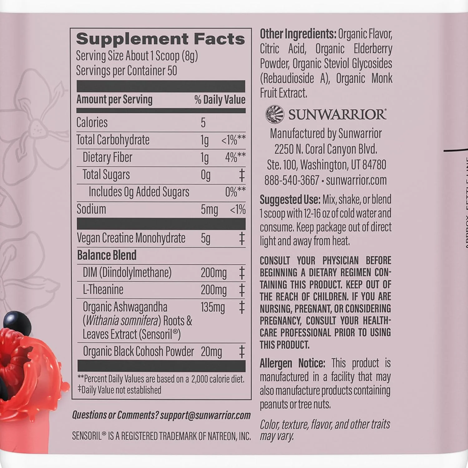 پودر پروتئین وانیلی WarriorBlend سان واریر، 32 سروینگ و کراتین با طعم لیموناد توت، 50 سروینگ