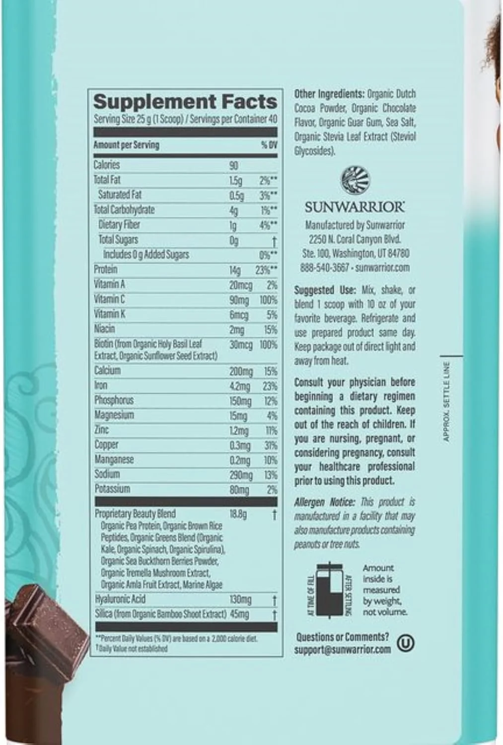 پودر کلاژن ساز گیاهی سان واریر | ۴۰ سروینگ، با طعم شکلات و پودر پروتئین وگان | ۳۰ سروینگ ارگانیک تایید شده توسط USDA، با طعم شکلات پودر کلاژن ساز گیاهی سان واریر | ۴۰ سروینگ، با طعم شکلات و پودر پروتئین وگان | ۳۰ سروینگ ارگانیک تایید شده توسط USDA، با طعم شکلات