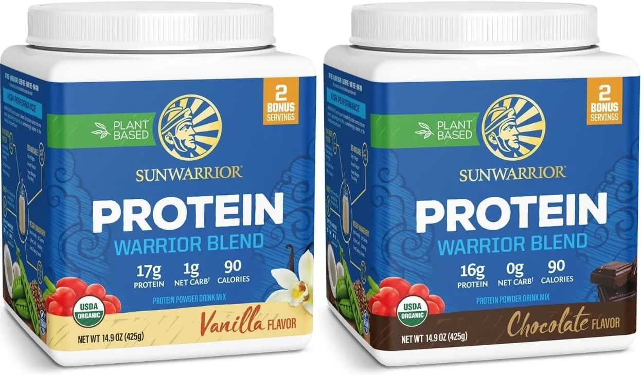 مجموعه پودر پروتئین گیاهی ارگانیک سان واریر با طعم شکلات و وانیل | بسته ویژه | پودر پروتئین ارگانیک وگان | بدون GMO، سویا، لبنیات، پرکننده و گلوتن (17 سروینگ در هر بسته) مجموعه پودر پروتئین گیاهی ارگانیک سان واریر با طعم شکلات و وانیل | بسته ویژه | پودر پروتئین ارگانیک وگان | بدون GMO، سویا، لبنیات، پرکننده و گلوتن (17 سروینگ در هر بسته)