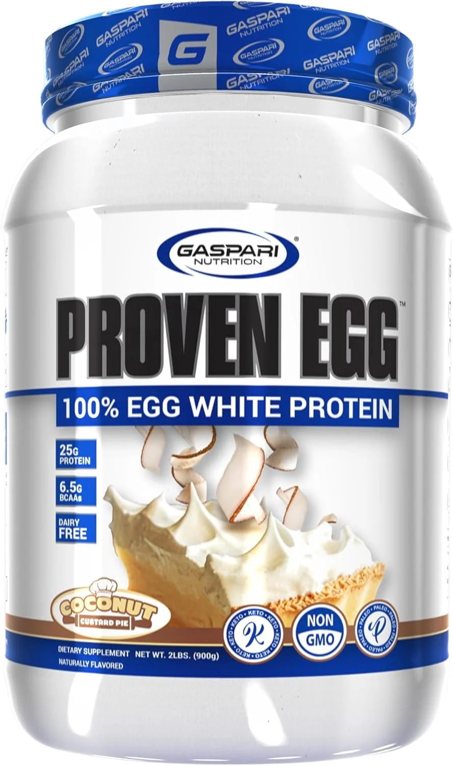 پروتئین تخم مرغ Gaspari Nutrition Proven، ۱۰۰% پروتئین سفیده تخم مرغ، ۲۵ گرم پروتئین، مناسب برای کتو، بدون لبنیات و لاکتوز، بدون سویا (۹۰۰ گرم، کاسترد نارگیل) پروتئین تخم مرغ Gaspari Nutrition Proven، ۱۰۰% پروتئین سفیده تخم مرغ، ۲۵ گرم پروتئین، مناسب برای کتو، بدون لبنیات و لاکتوز، بدون سویا (۹۰۰ گرم، کاسترد نارگیل)