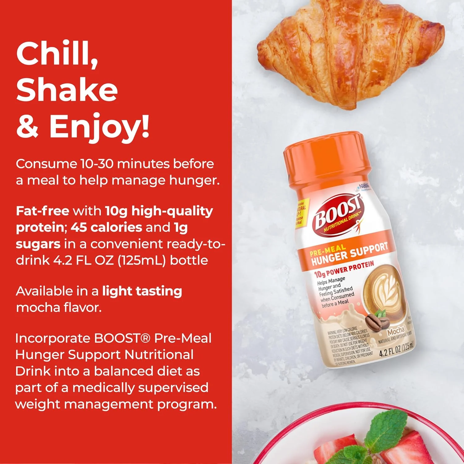 نوشیدنی مغذی برای پشتیبانی از گرسنگی قبل از غذا، ترویج پاسخ طبیعی GLP-1 به غذا، 10 گرم پروتئین وی، 45 کالری، آماده نوشیدن و بدون چربی، طعم موکا، بطری 125 میلی لیتری (بسته 4 عددی) نوشیدنی مغذی برای پشتیبانی از گرسنگی قبل از غذا، ترویج پاسخ طبیعی GLP-1 به غذا، 10 گرم پروتئین وی، 45 کالری، آماده نوشیدن و بدون چربی، طعم موکا، بطری 125 میلی لیتری (بسته 4 عددی)