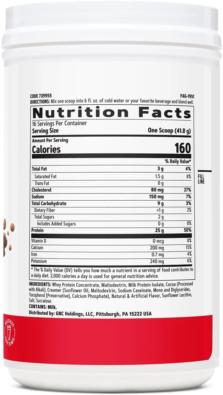 پروتئین GNC Live Well، کیفیت از سال 1935، 25 گرم، بدون گلوتن، شکلات غنی، 16 سروینگ پروتئین GNC Live Well، کیفیت از سال 1935، 25 گرم، بدون گلوتن، شکلات غنی، 16 سروینگ