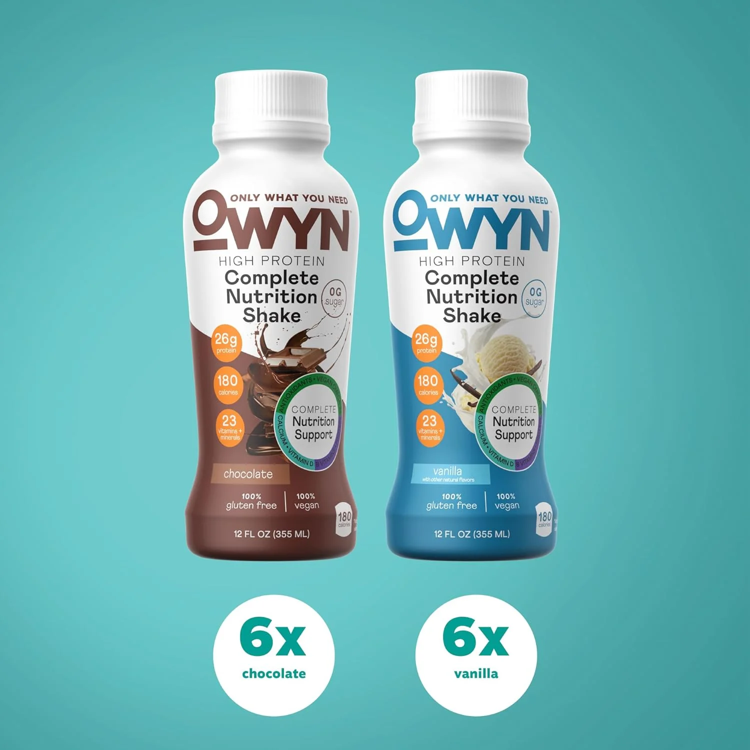 نوشیدنی پروتئینی کامل با طعم شکلات و وانیل، ۲۶ گرم پروتئین، ۰ گرم شکر، ۳ گرم فیبر، بدون لبنیات، نوشیدنی پروتئینی گیاهی، ۱۲ عدد نوشیدنی پروتئینی کامل با طعم شکلات و وانیل، ۲۶ گرم پروتئین، ۰ گرم شکر، ۳ گرم فیبر، بدون لبنیات، نوشیدنی پروتئینی گیاهی، ۱۲ عدد