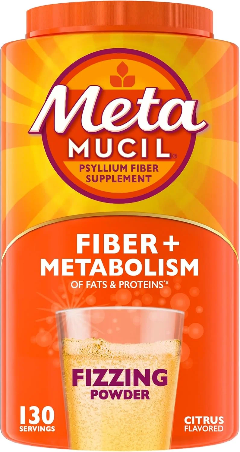 مکمل فیبر گازدار متابوسیل + متابولیسم، پودر فیبر پسیلیوم گیاهی با ویتامین B12 برای متابولیسم چربی ها و پروتئین ها، مکمل روزانه برای تنظیم، طعم مرکبات بدون شکر، 130 سروینگ مکمل فیبر گازدار متابوسیل + متابولیسم، پودر فیبر پسیلیوم گیاهی با ویتامین B12 برای متابولیسم چربی ها و پروتئین ها، مکمل روزانه برای تنظیم، طعم مرکبات بدون شکر، 130 سروینگ