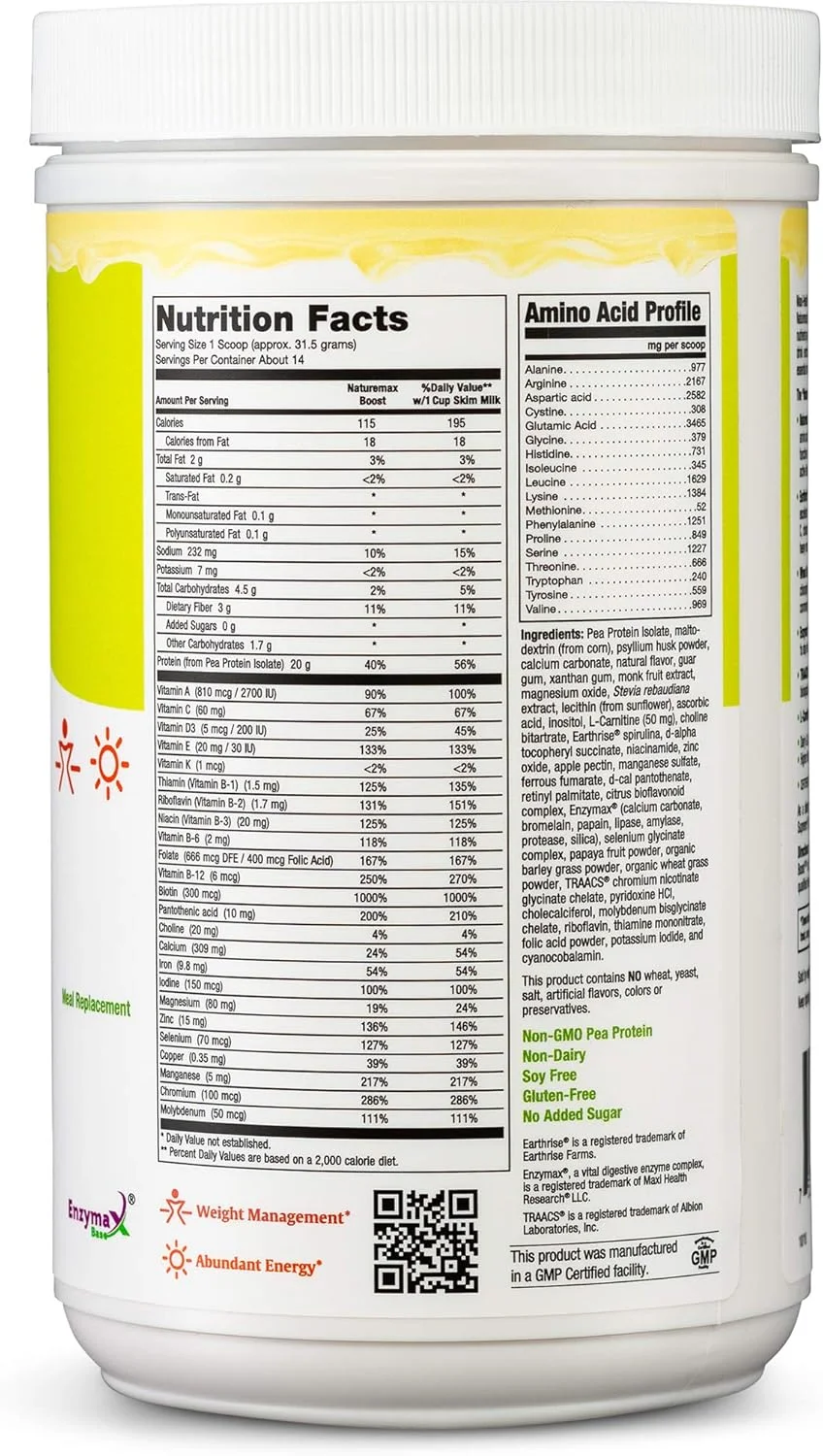 پودر پروتئین نخود فرنگی NatureMax Boost با طعم وانیل پودر پروتئین نخود فرنگی NatureMax Boost با طعم وانیل