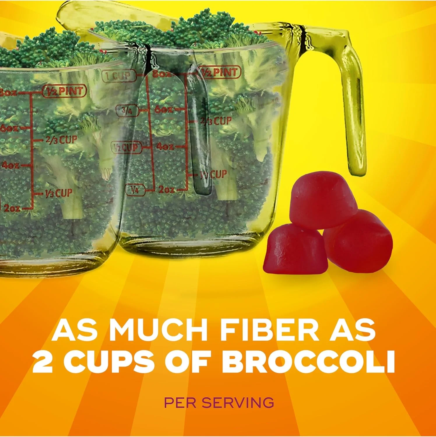 پاستیل فیبر Metamucil برای بزرگسالان حاوی ویتامین های C، D، B12 برای متابولیسم، بدون شکر افزوده با طعم مرکبات و توت، مکمل فیبر پری بیوتیک گیاهی 5 گرمی، 120 عدد