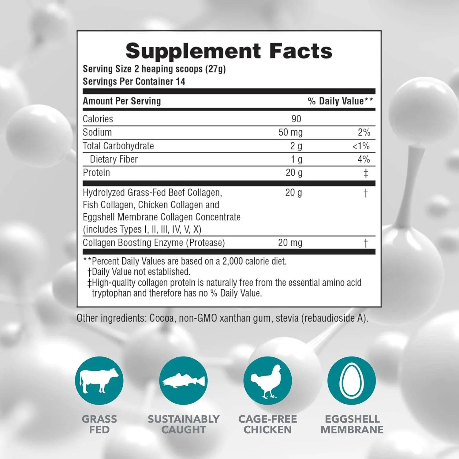 پپتیدهای کلاژن نیچرز پلاس، شکلاتی - پودر 0.37 کیلوگرمی - سلامت مو، پوست، ناخن و مفاصل، پشتیبانی از سیستم ایمنی - غیر تراریخته، بدون گلوتن - 14 سروینگ