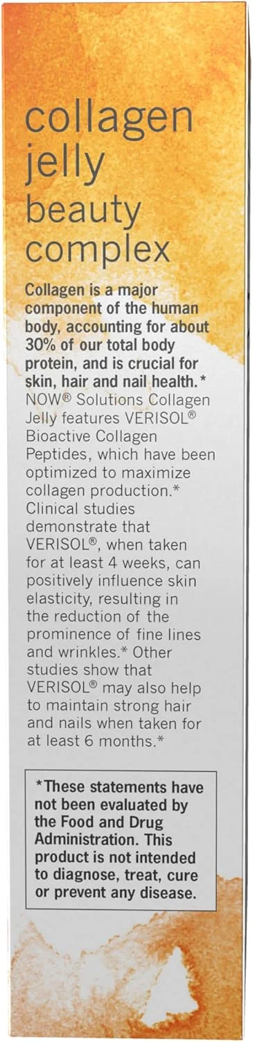 NOW Foods Solutions, کمپلکس ژله زیبایی کلاژن، طعم پرتقال شیرین، 10 عدد ژله