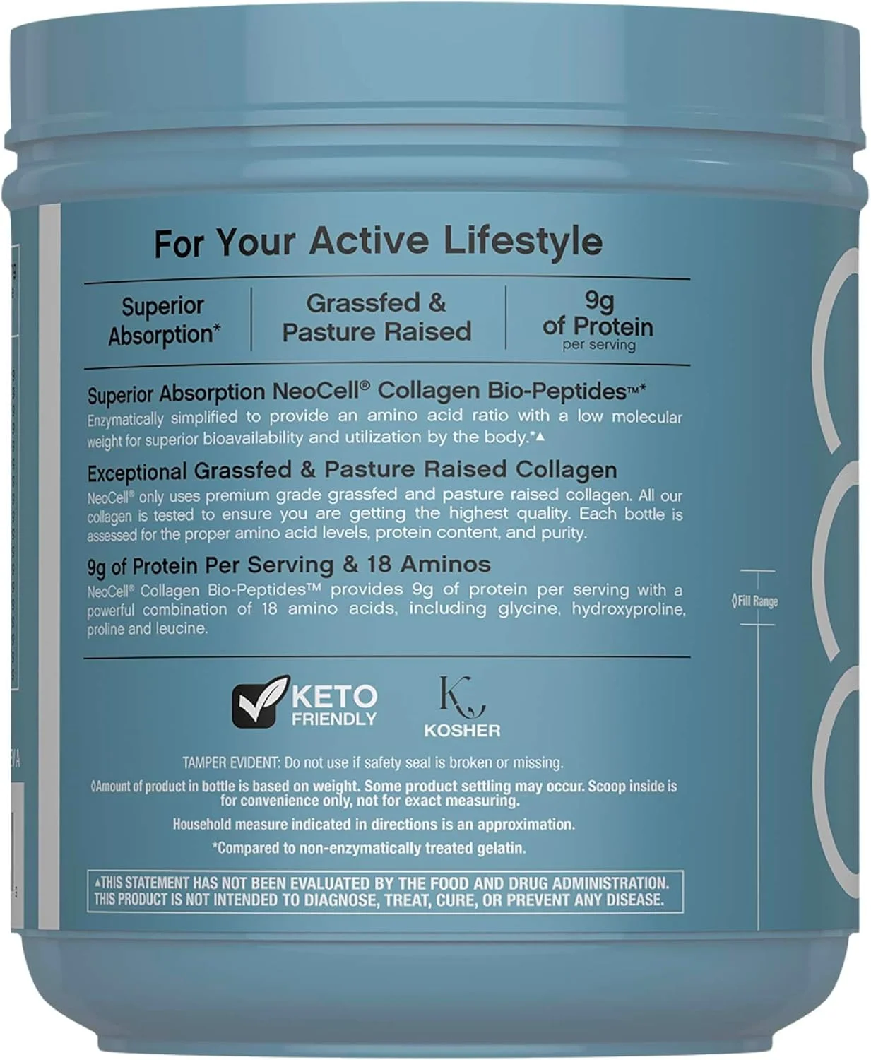 پودر کلاژن بایو پپتیدهای NeoCell | 623 گرم | فوق العاده برای مو، پوست و ناخن | جذب برتر | مکمل پروتئینی تغذیه شده با علف | پیشرفته با 18 آمینو اسید ضروری پودر کلاژن بایو پپتیدهای NeoCell | 623 گرم | فوق العاده برای مو، پوست و ناخن | جذب برتر | مکمل پروتئینی تغذیه شده با علف | پیشرفته با 18 آمینو اسید ضروری