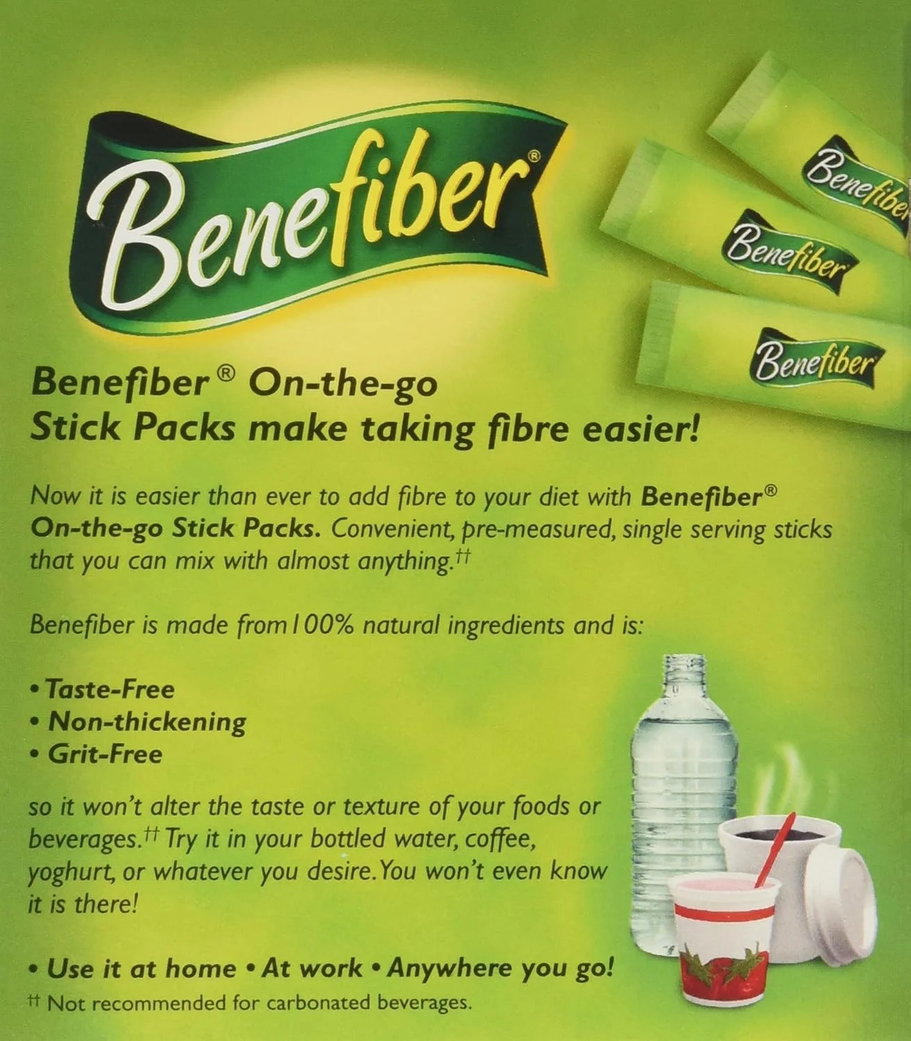 مکمل فیبر Benefiber، بدون طعم، کاملا حل می شود، 2 بسته 28 عددی (4 گرمی)
