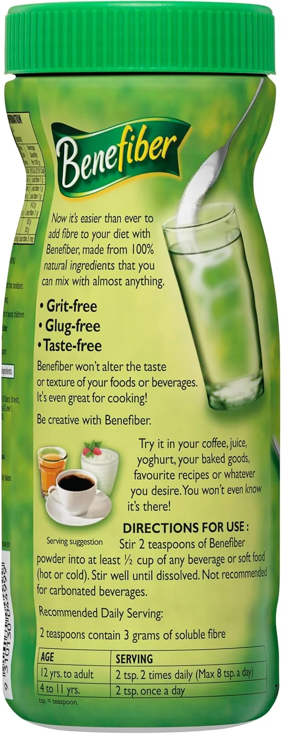 پودر مکمل فیبر بدون طعم و بدون شکر Benefiber برای سلامت دستگاه گوارش، ۷۴ سروینگ، ۲۶۱ گرم