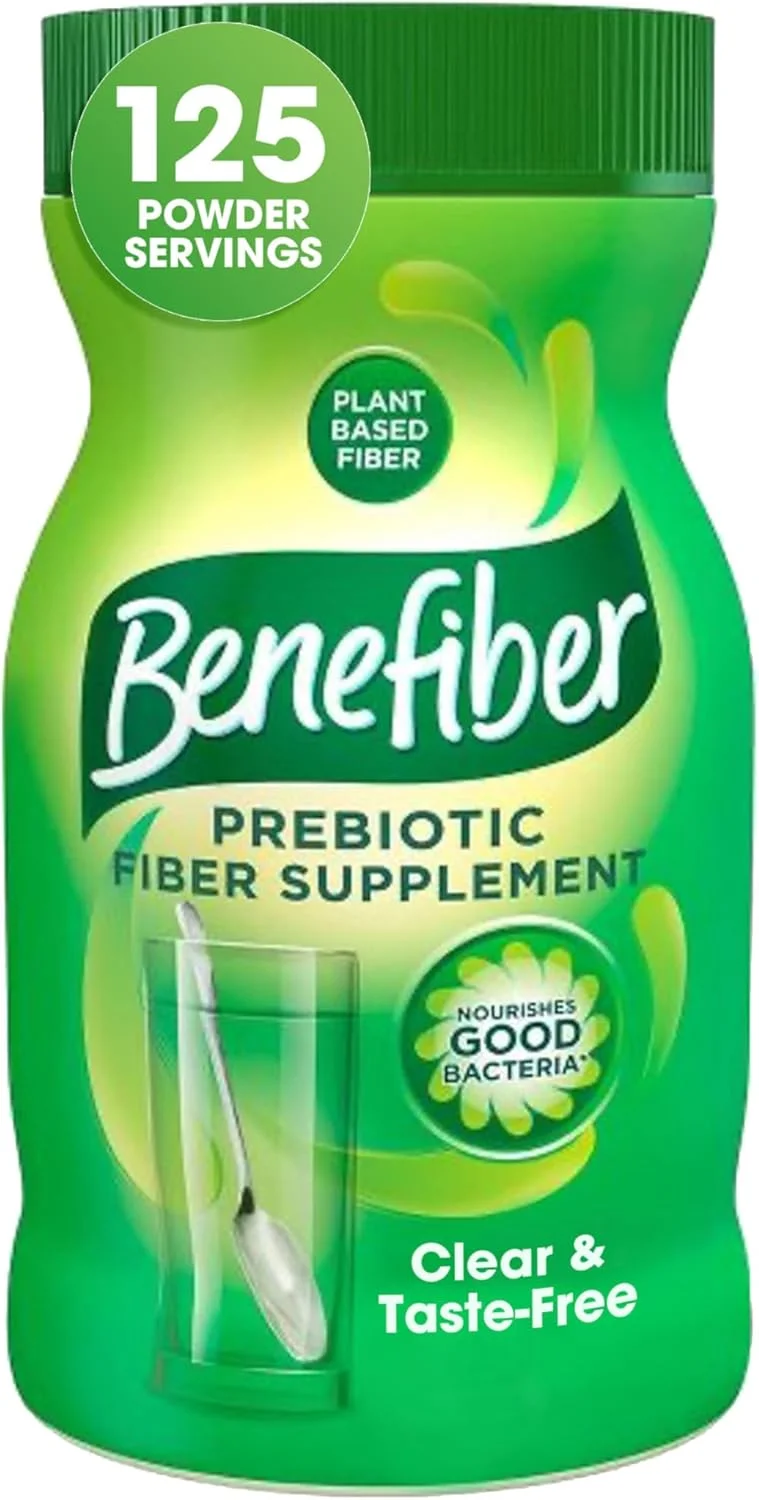 پودر مکمل فیبر پری‌بیوتیک روزانه Benefiber برای سلامت دستگاه گوارش، بدون طعم - 125 سروینگ (499 گرم)