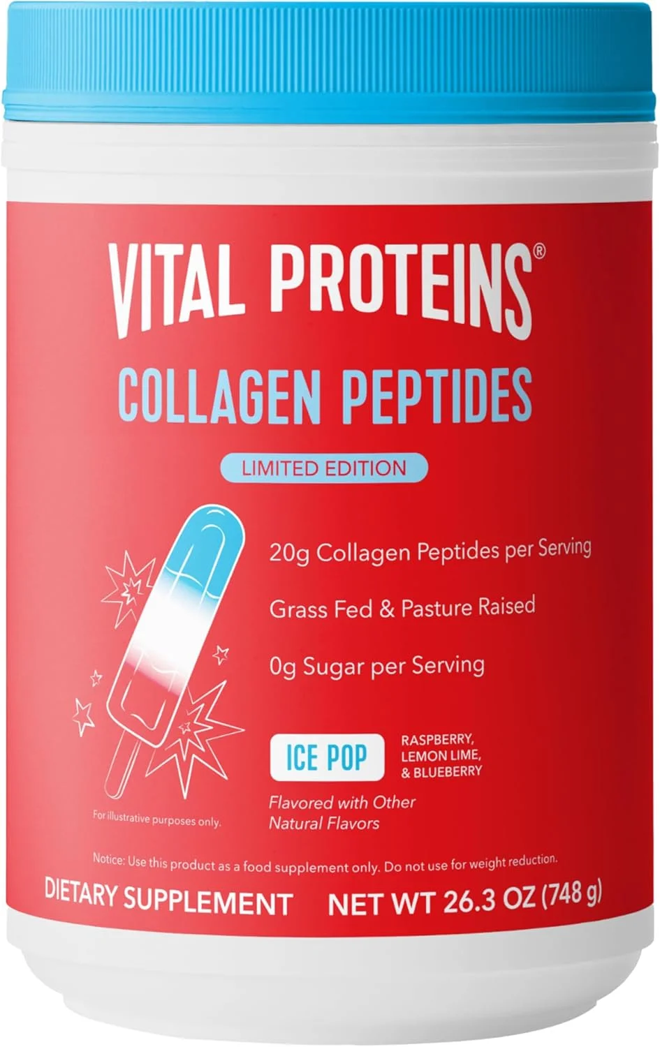پودر پپتیدهای کلاژن Vital Proteins - پودر با طعم یخ در بهشت برای سلامت مو، ناخن، پوست، استخوان و مفاصل، 746 گرم پودر پپتیدهای کلاژن Vital Proteins - پودر با طعم یخ در بهشت برای سلامت مو، ناخن، پوست، استخوان و مفاصل، 746 گرم