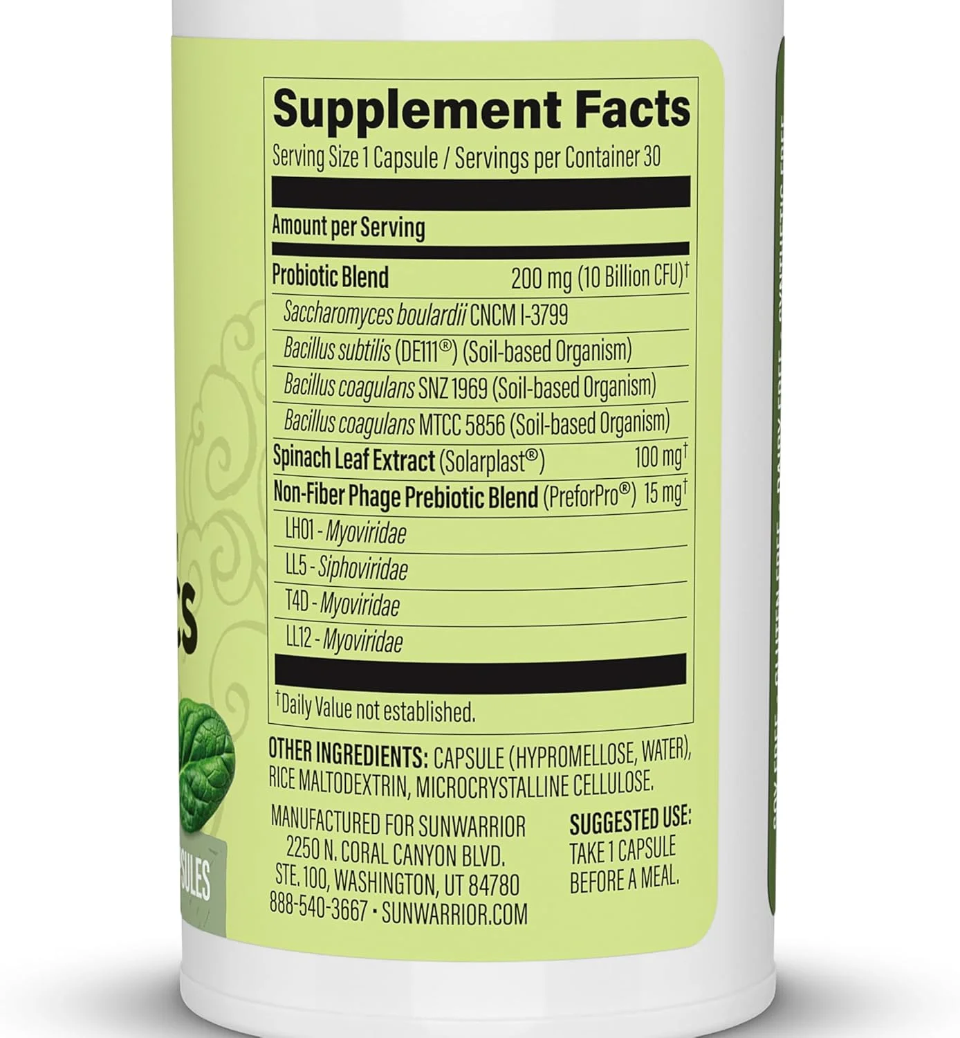 کپسول های پروبیوتیک گیاهی مبتنی بر خاک سان واریر | 10 میلیارد CFU برای هضم، بدون سویا، بدون گلوتن، بدون لبنیات | 30 عدد