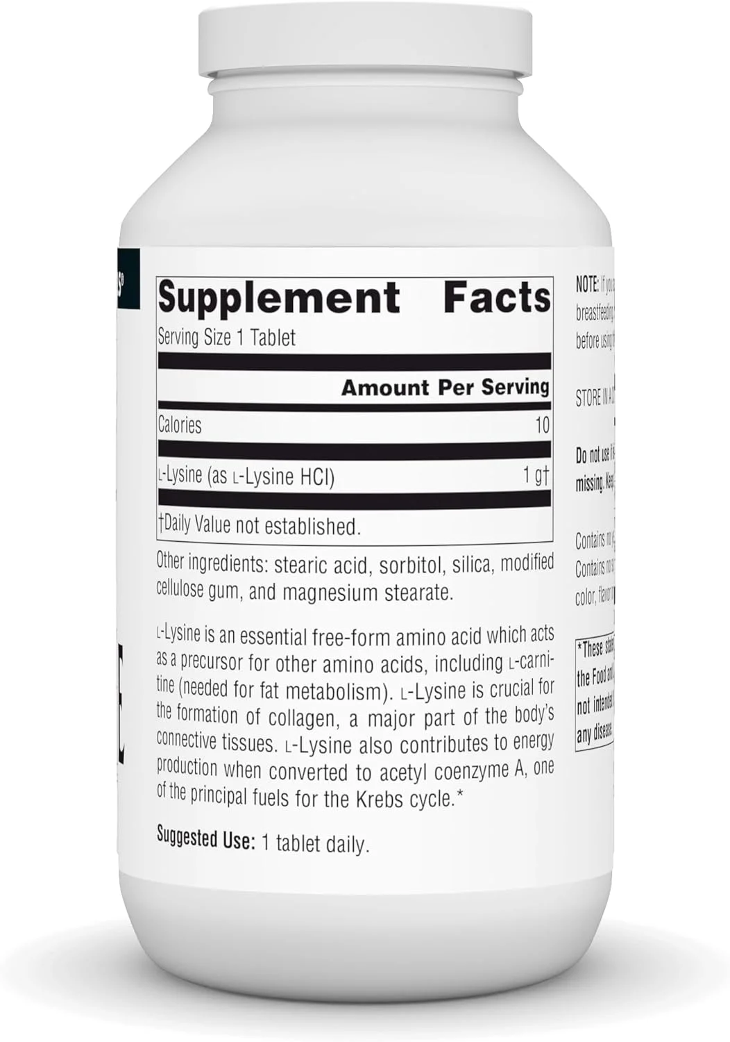 سورس نچرالز ال-لیزین فرم آزاد، 1000 میلی گرم - مکمل اسید آمینه، پشتیبانی از تولید انرژی و کلاژن - 200 قرص