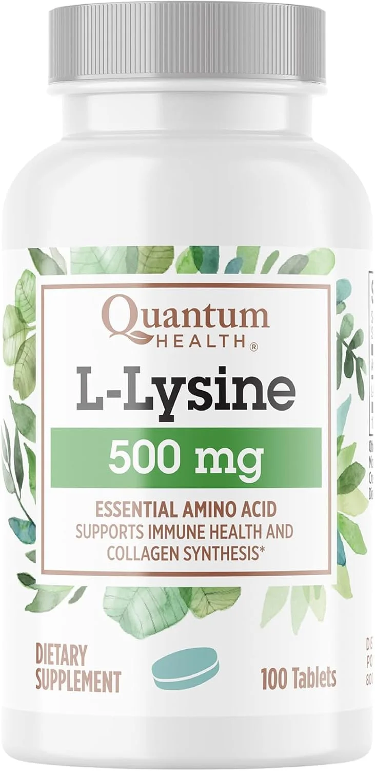 مکمل اسید آمینه ضروری ال-لیزین 500 میلی گرم کوانتوم هلث - پشتیبانی از سنتز کلاژن و پروتئین، سلامت استخوان، ریکاوری عضلات و سلامت سیستم ایمنی - مناسب برای گیاهخواران - 100 قرص مکمل اسید آمینه ضروری ال-لیزین 500 میلی گرم کوانتوم هلث - پشتیبانی از سنتز کلاژن و پروتئین، سلامت استخوان، ریکاوری عضلات و سلامت سیستم ایمنی - مناسب برای گیاهخواران - 100 قرص