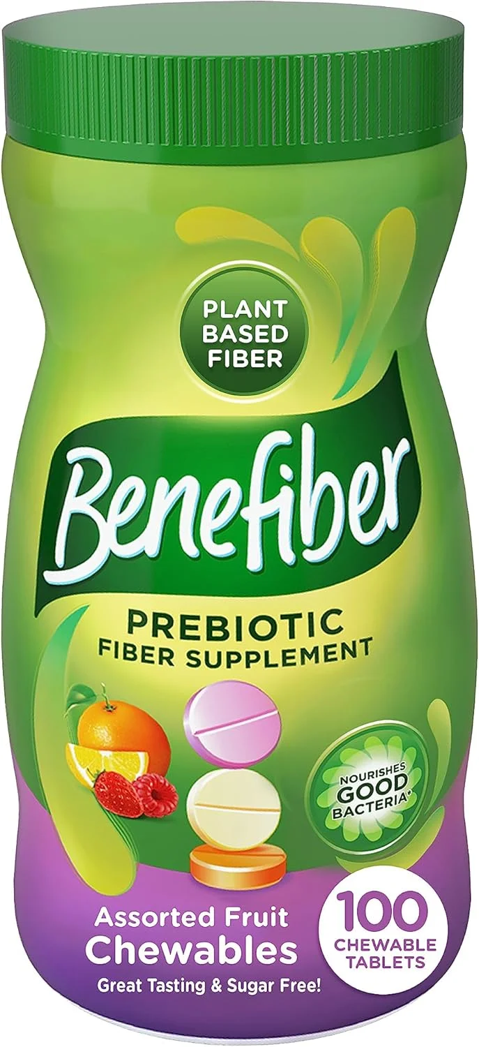 قرص های جویدنی مکمل فیبر پری بیوتیک Benefiber برای سلامت دستگاه گوارش، طعم میوه های مختلف - 100 عدد