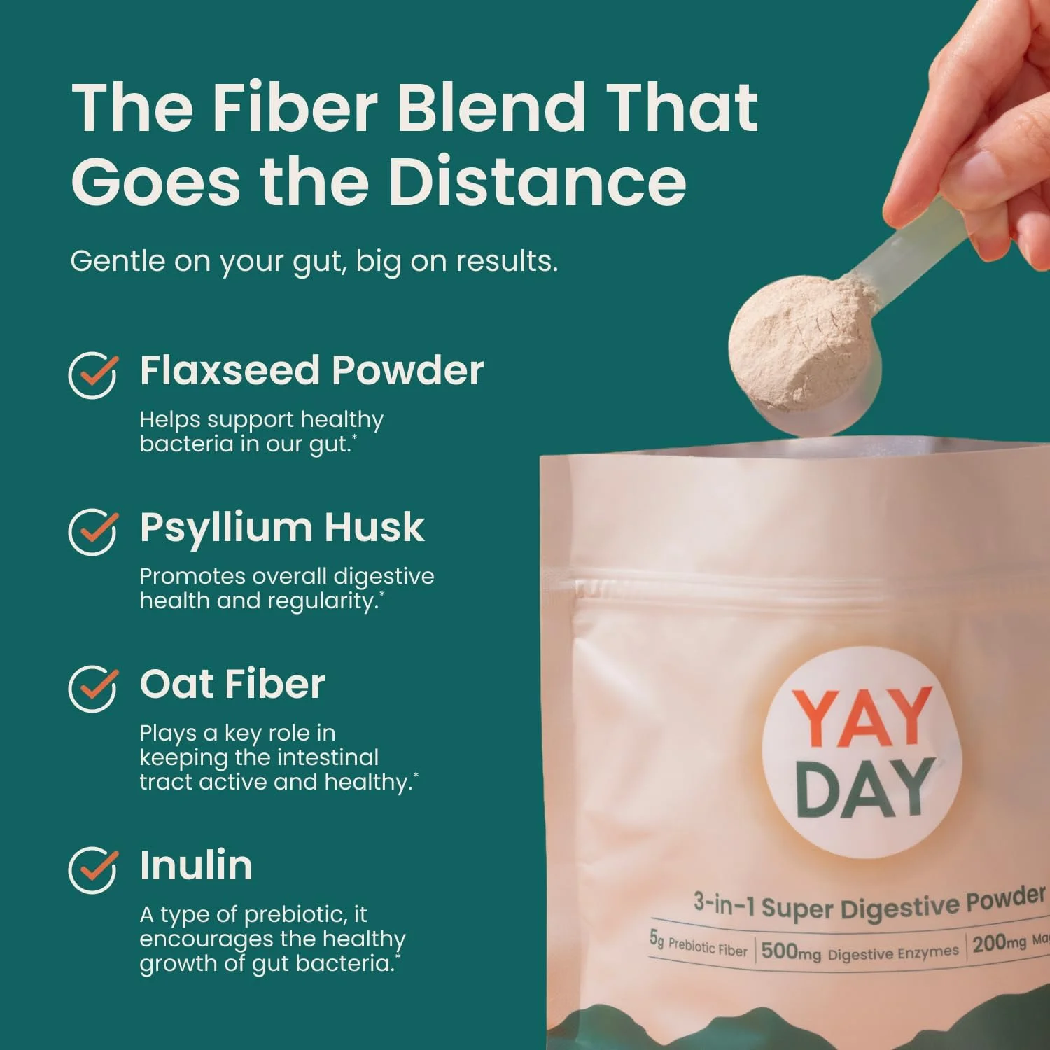 پودر فیبر پری‌بیوتیک شبانه با آنزیم‌های گوارشی و گلیسینات منیزیم برای خواب، بسته 7 عددی مسافرتی | مکمل سلامت روده برای زنان و مردان - فیبر محلول و نامحلول برای رفع نفخ