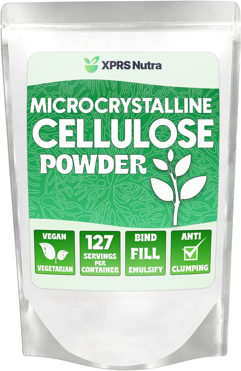 پودر سلولز میکروکریستالی XPRS Nutra - پودر فیبر سلولز بدون بو - مکمل سلولز پودری 100% خالص، یک فیبر نامحلول برای مخلوط چسب قرص و خمیر سلولز (255 گرم)
