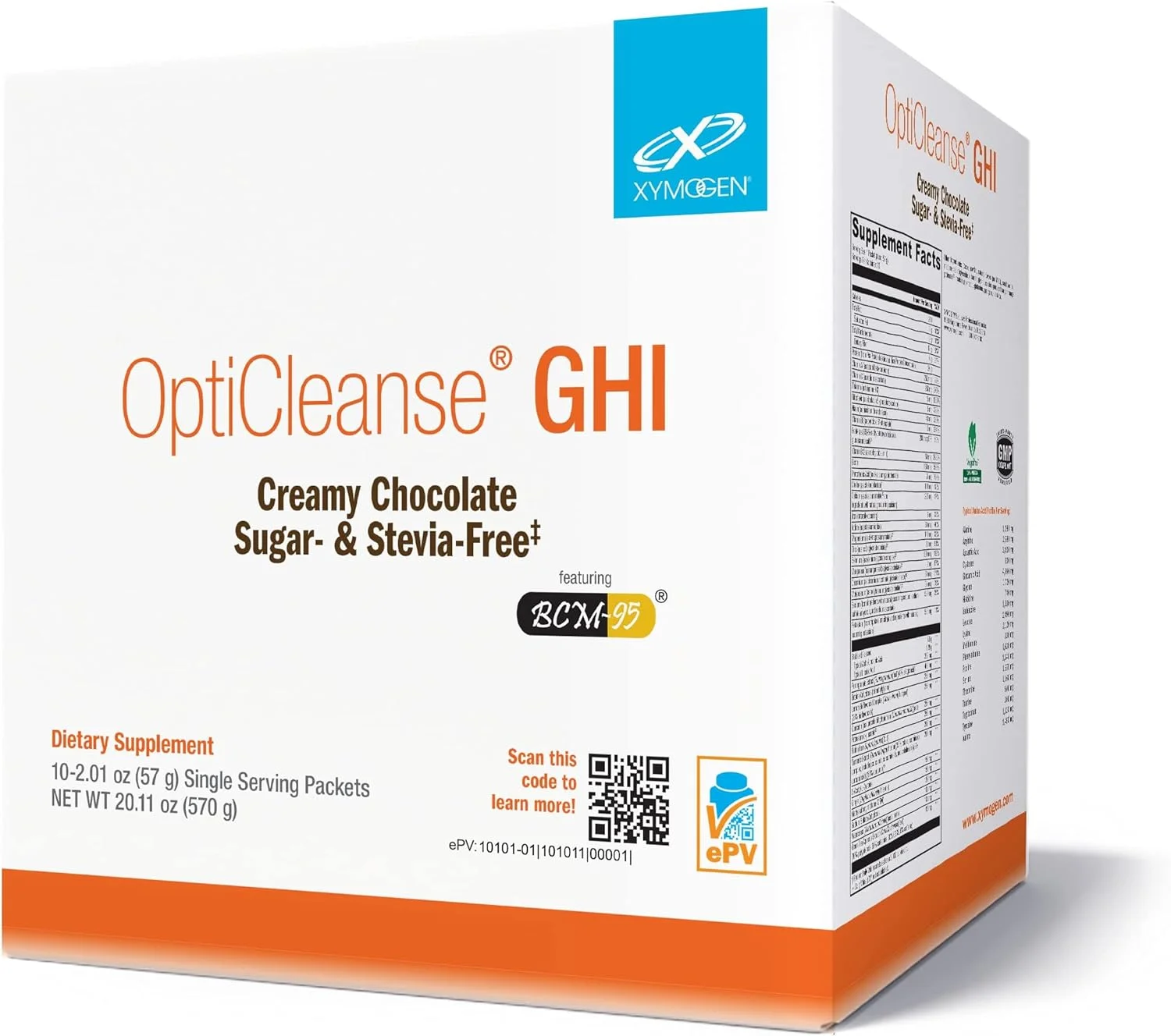 ایکسیموژن OptiCleanse GHI پاکسازی روده - پودر پروتئین وگان با ویتامین های مایع برای سلامت دستگاه گوارش، پشتیبانی از سیستم ایمنی + پشتیبانی از کبد - بدون شکر و بدون گلوتن - شکلاتی کرمی (10 بسته)