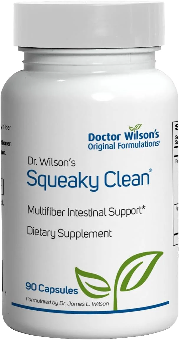 کپسول های ۹۰ عددی Dr. Wilson's Squeaky Clean برای سلامت روده و دستگاه گوارش حاوی فیبر، پروبیوتیک ها، آنزیم ها و موارد دیگر