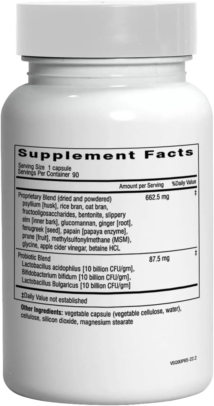 کپسول های ۹۰ عددی Dr. Wilson's Squeaky Clean برای سلامت روده و دستگاه گوارش حاوی فیبر، پروبیوتیک ها، آنزیم ها و موارد دیگر