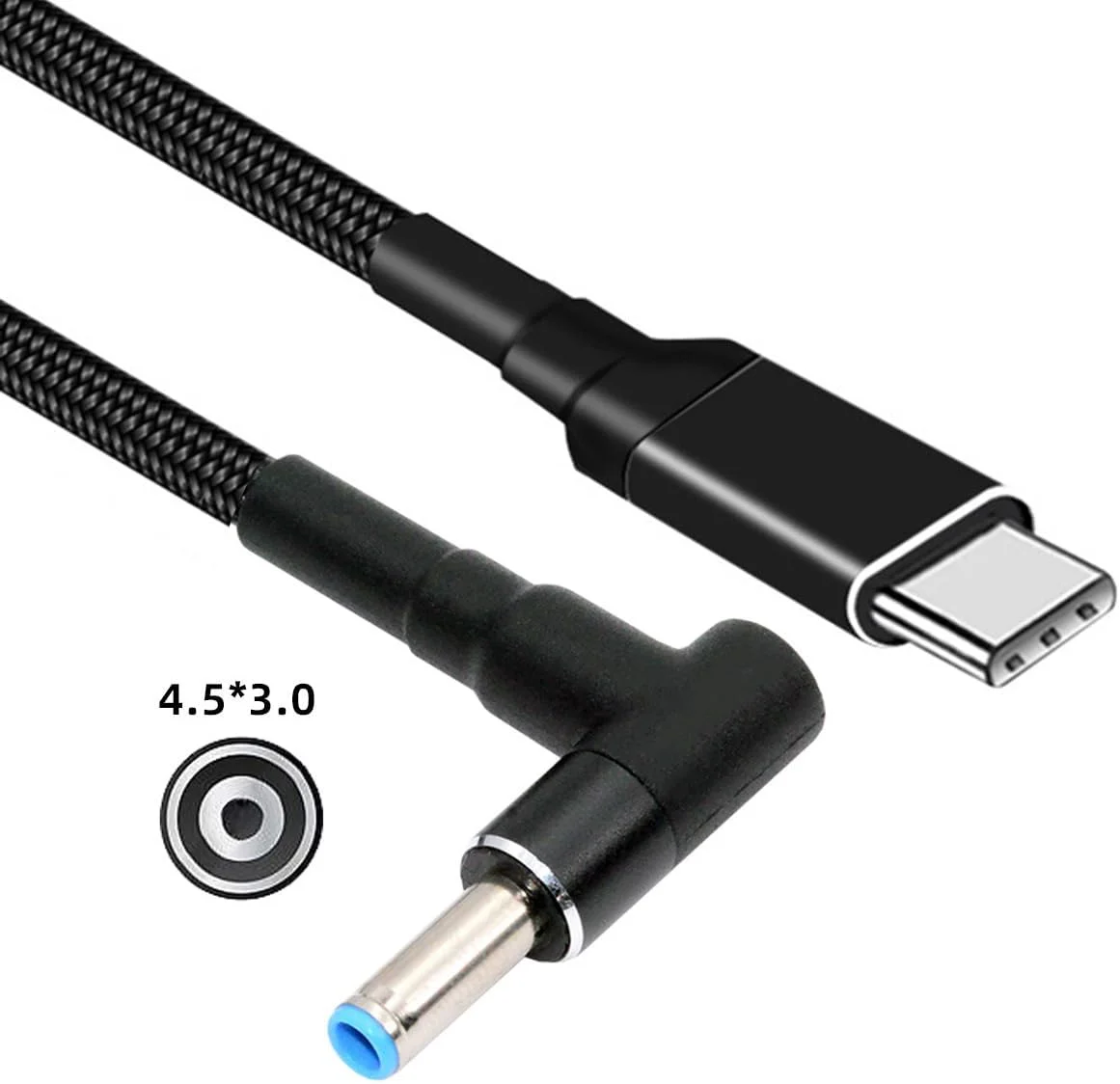 کابل شارژر تایپ سی xiwai 100W USB-C به ورودی 20V DC خروجی 4.5x3mm توان 20V 5A 65W سازگار با لپ تاپ های HP طول 180cm/5.9ft کابل شارژر تایپ سی xiwai 100W USB-C به ورودی 20V DC خروجی 4.5x3mm توان 20V 5A 65W سازگار با لپ تاپ های HP طول 180cm/5.9ft