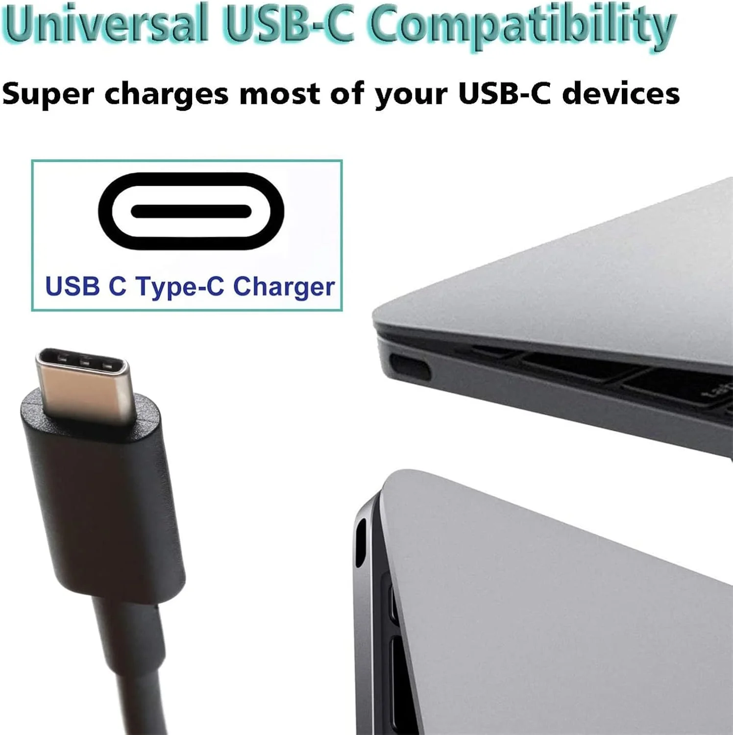 آداپتور شارژر لپ تاپ 45W USB-C L42206-001 سازگار با HP Chromebook 14 14A G5 14-ca061dx 14-ca020nr 14-ca060nr 14-ca043cl 14-ca052wm 14-ca051wm X360 11A 11 G6 EE 11 G1 11-ae051wm(5V 3A)