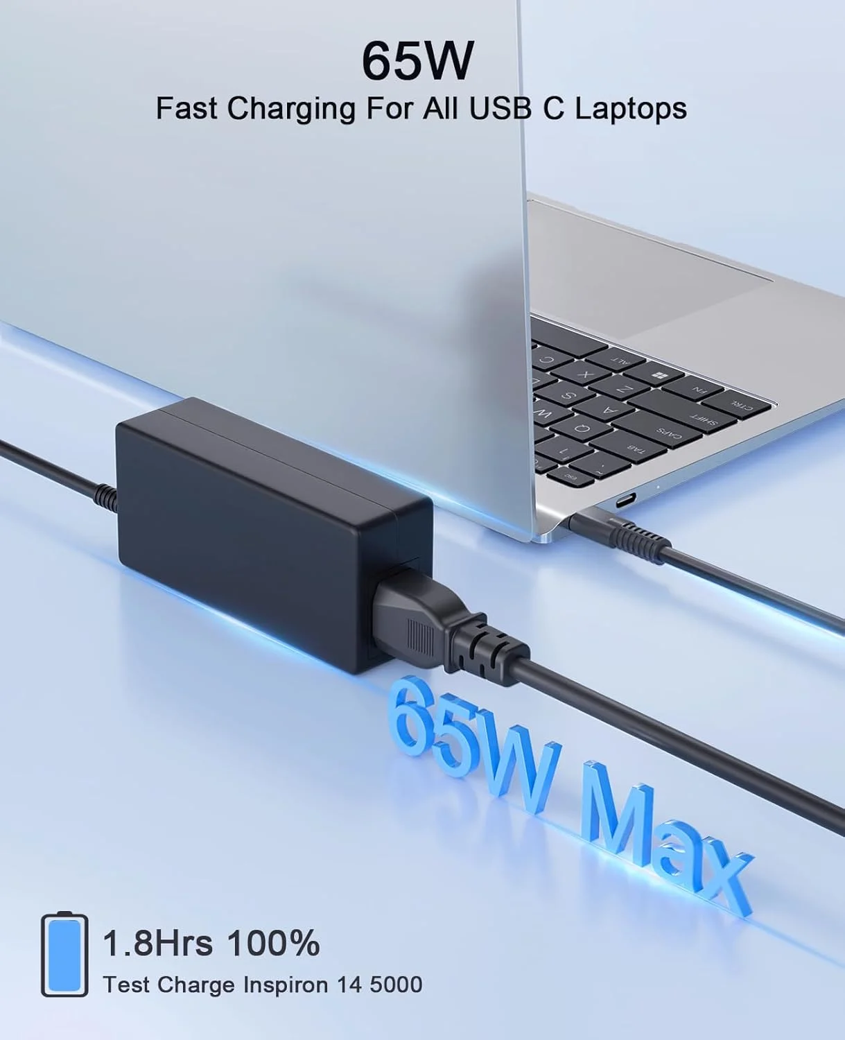 شارژر USB C قابل حمل 65 واتی برای HP EliteBook x360 1040 630 745 835 840 G9 845 860 G10 Elite x2 1012 G2 G4 G8 ProBook 440 450 455 460 Envy Spectre 20 ولت 3.25 آمپر آداپتور Chromebook Type-C