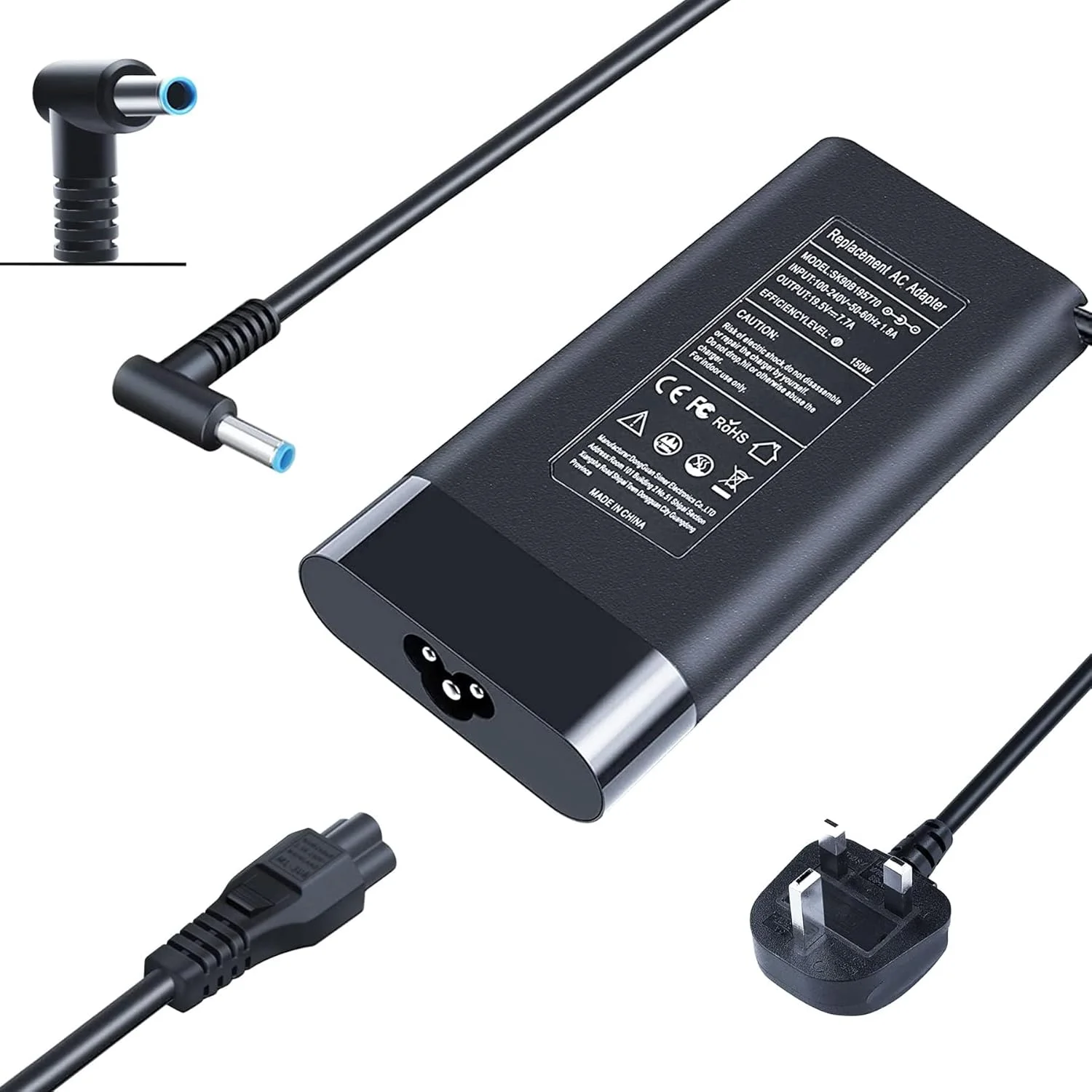 شارژر لپ تاپ 150W 135W سازگار با HP Pavilion Gaming 15 17 OMEN 15 17 ZBook 15 G3 G4 G5 917677-003 917649-850 TPN-CA11 TPN-DA09 آداپتور سیم برق (4.5 * 3.0mm)