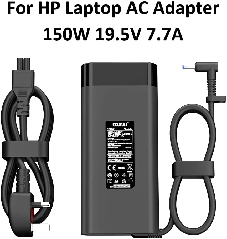 آداپتور AC 150 واتی برای شارژر لپ تاپ HP، منبع تغذیه 19.5 ولت / 7.7 آمپر با نوک 4.5x3.0 میلی متری سازگار با HP Victus/OMEN 15 17 /Pavilion Gaming/ZBook Fury/Studio آداپتور AC 150 واتی برای شارژر لپ تاپ HP، منبع تغذیه 19.5 ولت / 7.7 آمپر با نوک 4.5x3.0 میلی متری سازگار با HP Victus/OMEN 15 17 /Pavilion Gaming/ZBook Fury/Studio