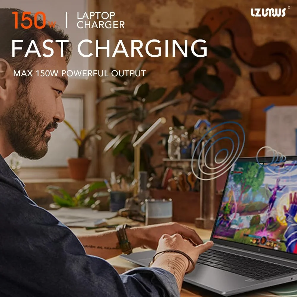 آداپتور AC 150 واتی برای شارژر لپ تاپ HP، منبع تغذیه 19.5 ولت / 7.7 آمپر با نوک 4.5x3.0 میلی متری سازگار با HP Victus/OMEN 15 17 /Pavilion Gaming/ZBook Fury/Studio آداپتور AC 150 واتی برای شارژر لپ تاپ HP، منبع تغذیه 19.5 ولت / 7.7 آمپر با نوک 4.5x3.0 میلی متری سازگار با HP Victus/OMEN 15 17 /Pavilion Gaming/ZBook Fury/Studio