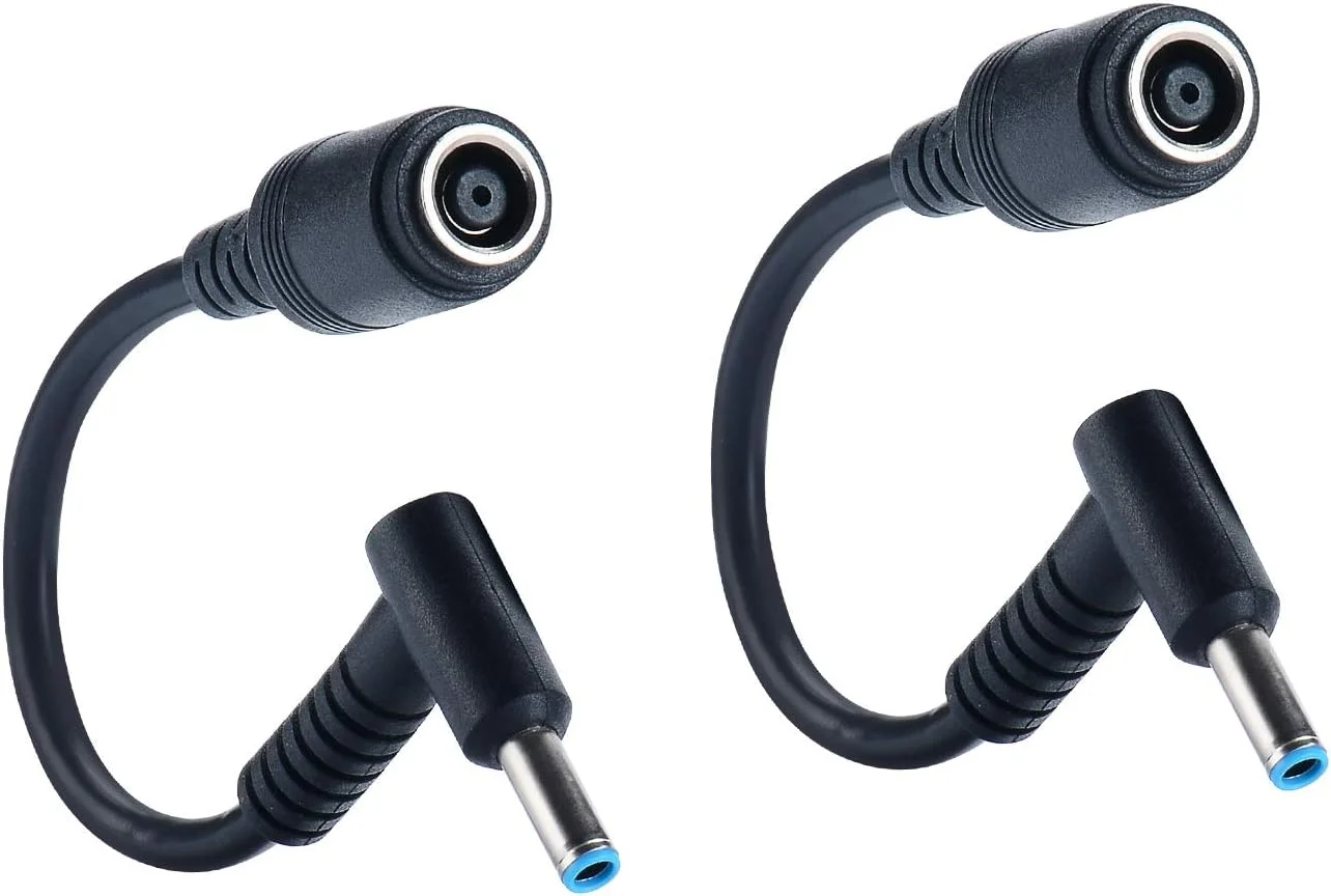 تبدیل کننده نوک آداپتور شارژر برای اچ پی، 7.4x5.0mm به 4.5x3.0mm، اتصال دهنده برای HP Stream Spectre Pavilion Envy Elitebook Split Chromebook [بسته 2 عددی]