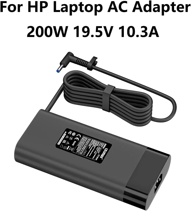 آداپتور AC 200 واتی برای شارژر لپ تاپ HP، ولتاژ 19.5V/10.3A با نوک 4.5x3.0mm سازگار با HP Victus/OMEN 16 /Pavilion Gaming/ZBook Fury/Studio/Envy/ProBook آداپتور AC 200 واتی برای شارژر لپ تاپ HP، ولتاژ 19.5V/10.3A با نوک 4.5x3.0mm سازگار با HP Victus/OMEN 16 /Pavilion Gaming/ZBook Fury/Studio/Envy/ProBook