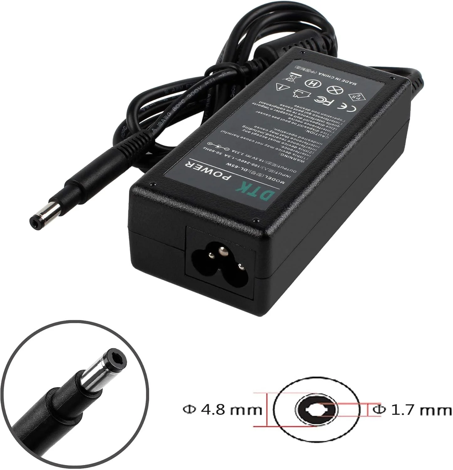شارژر لپ تاپ DTK 19.5V 3.33A 65W برای کامپیوترهای نوت بوک HP، سیم برق، آداپتور AC سری Pavilion Sleekbook Chromebook ENVY، کانکتور: 4.8 x 1.7mm شارژر لپ تاپ DTK 19.5V 3.33A 65W برای کامپیوترهای نوت بوک HP، سیم برق، آداپتور AC سری Pavilion Sleekbook Chromebook ENVY، کانکتور: 4.8 x 1.7mm