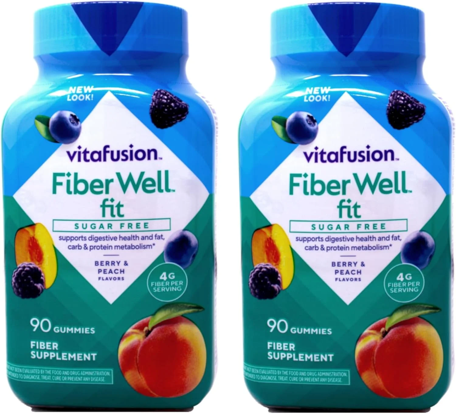 پاستیل فیبر بدون قند ویتافیوژن Fiber Well Fit - بسته 90 عددی، بسته 2 تایی