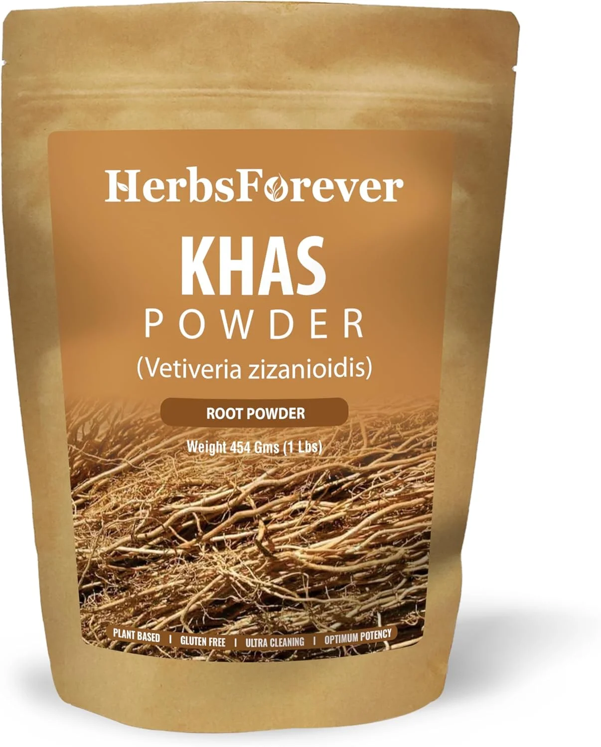 پودر خس Herbsforever | وتیوریا زیزانیوئیدز | فیبر غذایی طبیعی | غیر تراریخته، وگان، بدون گلوتن | 454 گرم