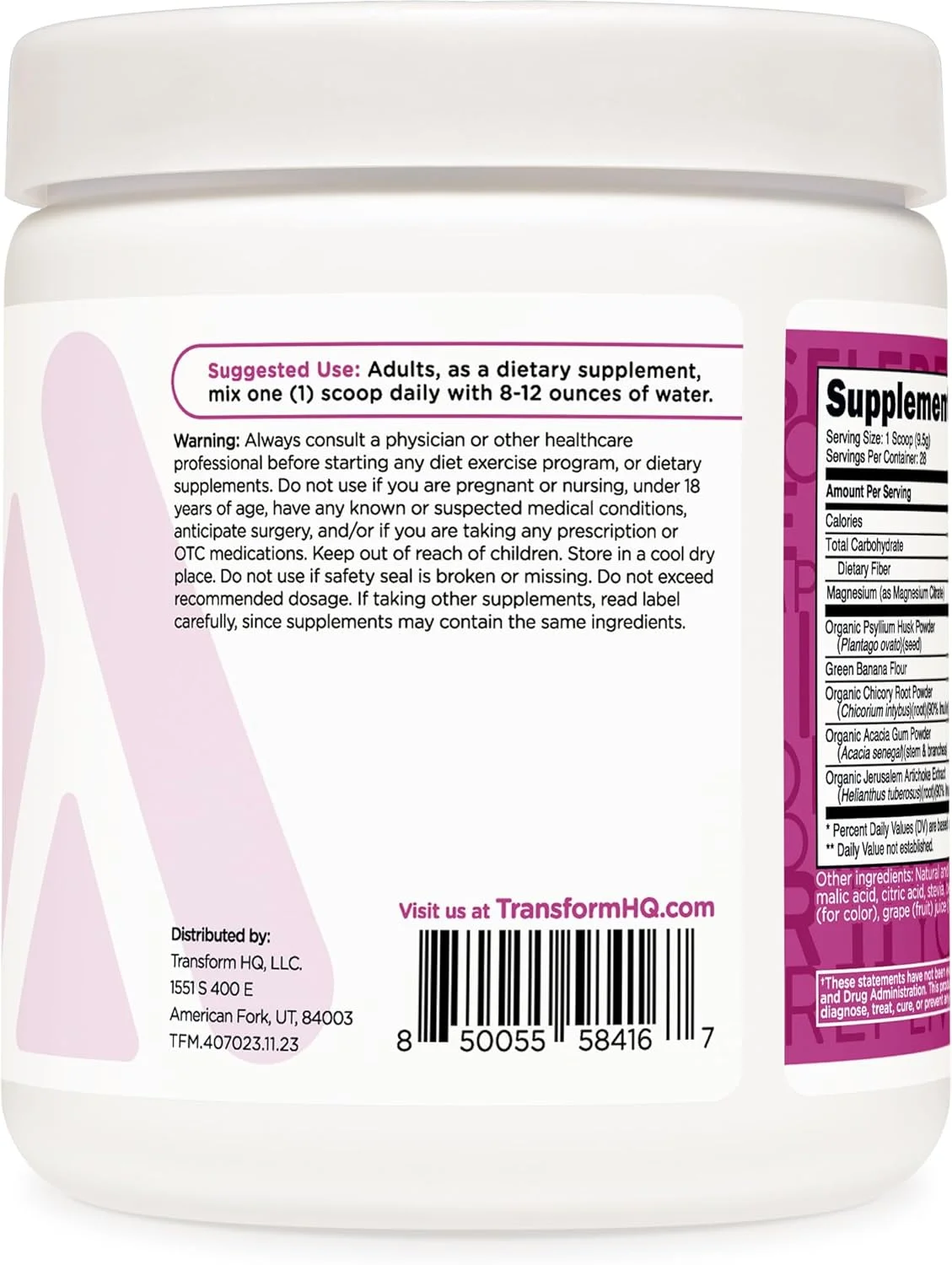 پودر کمپلکس فیبر 5 پوسته اسفرزه TransformHQ (طعم بری) (28 سروینگ) - 5000 میلی گرم پوسته اسفرزه در هر سروینگ - سلامت دستگاه گوارش، مکمل طبیعی، ترکیب فیبر گیاهی محلول