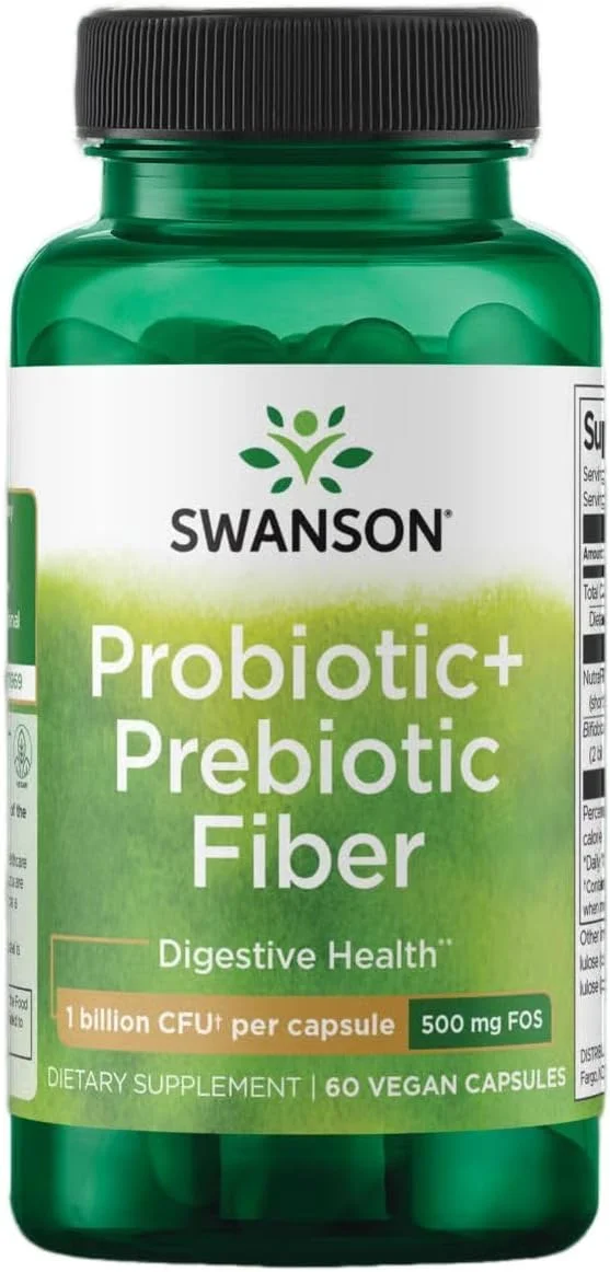 سفره‌مکمل پروبیوتیک سوآنسن مدل Prebiotic + Probiotic Fiber ظرف ۶۰ عددی