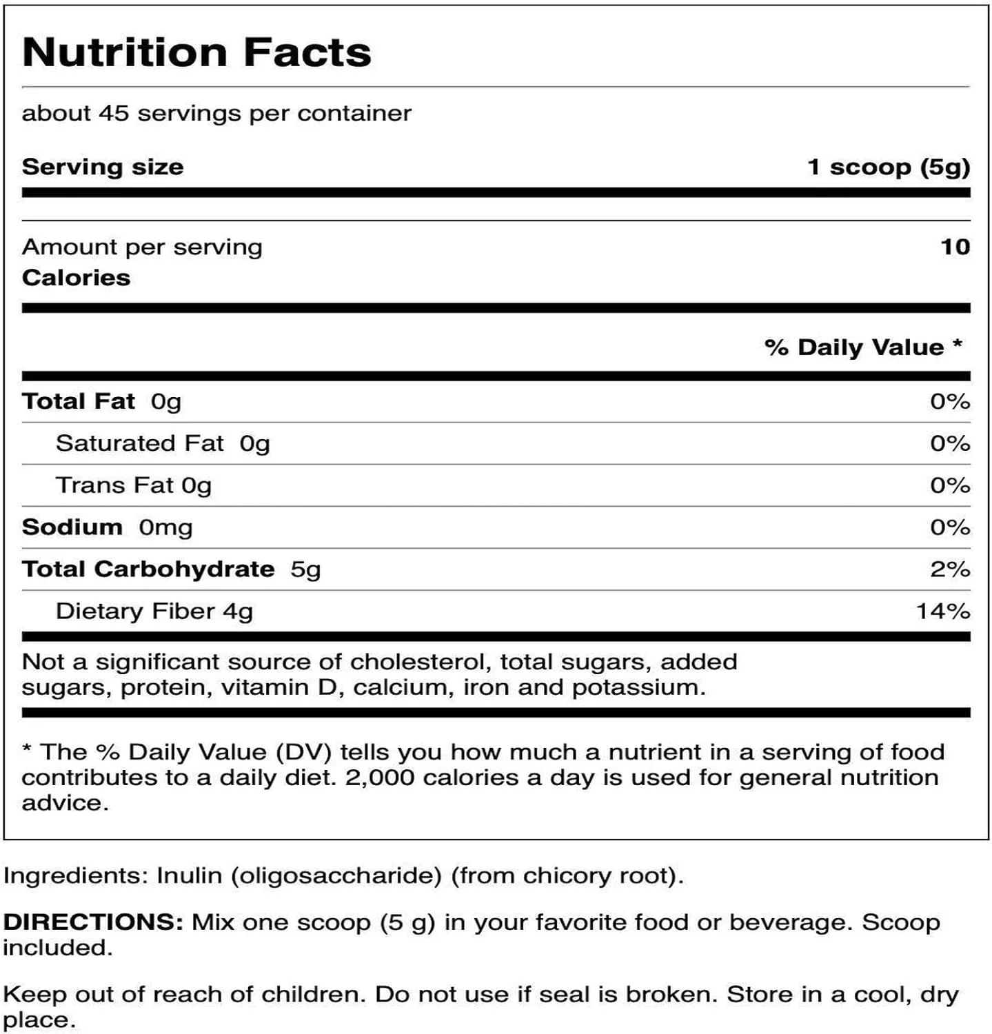 پودر اینولین Swanson - فیبر محلول پری‌بیوتیک برای ارتقای سلامت دستگاه گوارش - FOS طبیعی از ریشه کاسنی برای پشتیبانی از عملکرد کلی روده - (226 گرم)