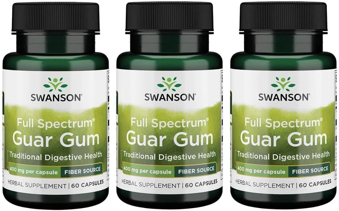 صمغ گوار طیف کامل Swanson 400 میلی گرم 60 کپسول (بسته 3 عددی)