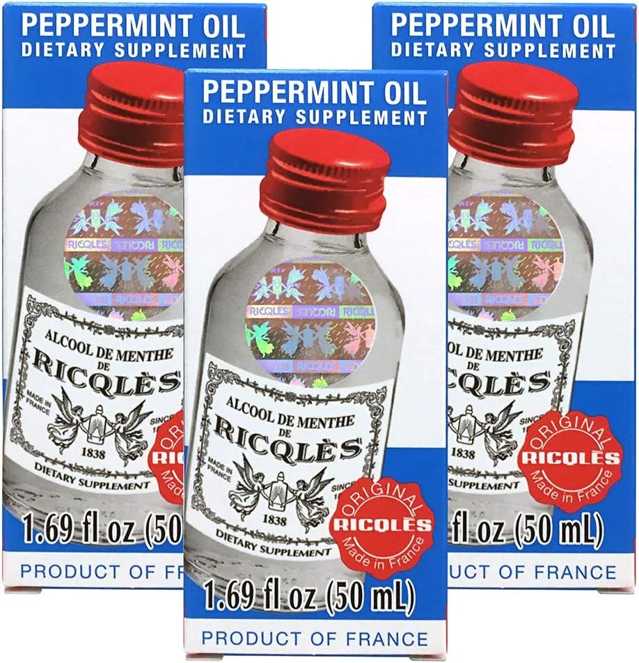 مکمل غذایی روغن نعناع ریکولز (حمایت از هضم سالم، آسایش روده) (50 میلی لیتر) (3 بطری)