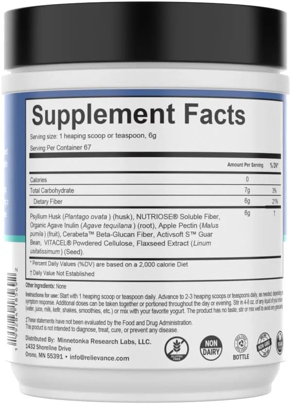 مکمل فیبر، مخلوط ممتاز ۸ فیبر، توسعه یافته توسط پزشکان، گیاهی، بدون مواد افزودنی یا شیرین کننده مصنوعی، بدون گلوتن، بدون لبنیات، ۶۰ سروینگ، تامین ۲ ماهه