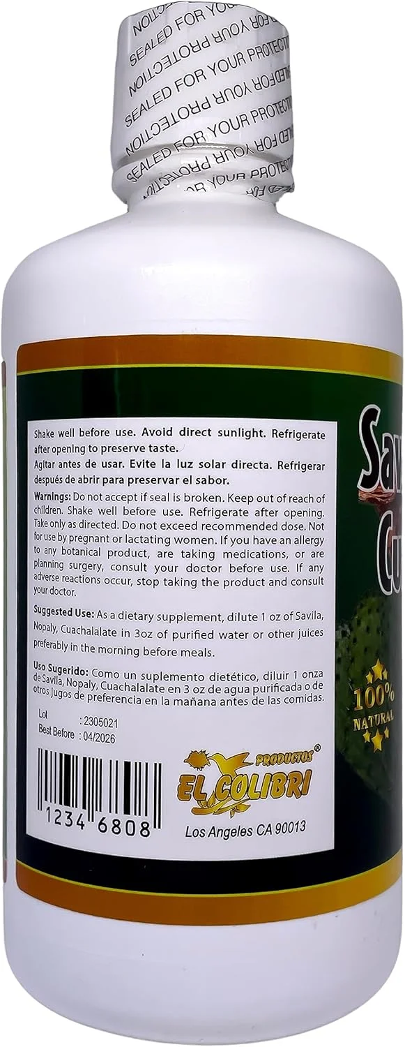 مکمل غذایی مایع ساویلا، نوپال، کواچالالاته ۳۲ فلو اونس