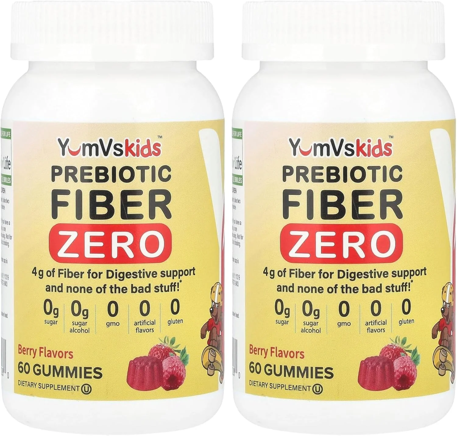 پاستیل فیبر پری‌بیوتیک بدون قند یام‌ویز برای کودکان | پاستیل‌های کتو بدون شکر برای کودکان نوپا | 4 گرم فیبر برای حمایت از رفع یبوست کودکان | طعم توت طبیعی کوشر حلال، 70 عدد (بسته 2 عددی)