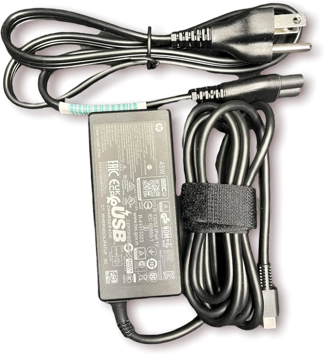 آداپتور AC اصلی HP مدل L42206-004 - 45W 15V 3A USB-C برای HP Spectre 13 X360، Elite X2 1012 G1، سازگار با P/N: TPN-AA07، L43407-001، L42206-004، TPN-LA19، L43407-001، L42206-001.